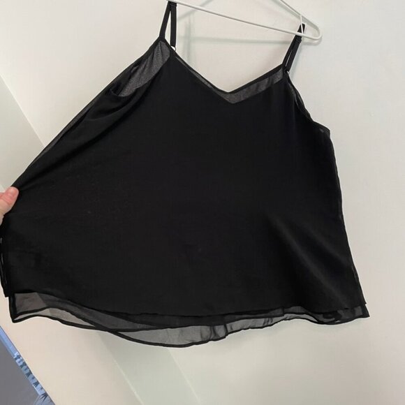 TORRID 2 Plus Size Sophie Chiffon Double Layer Cami Black Sleeveless Tank Blouse - Picture 16 of 16